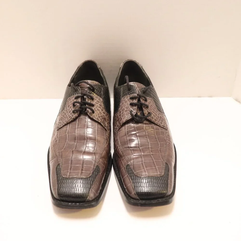 Stacy Adams Men's Dress Oxford Shoes‎ Gator Print on Leather Size 9M